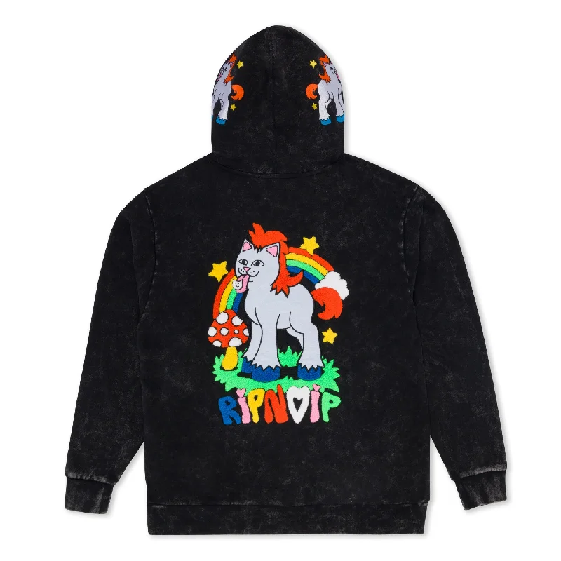 Functional Men's Workout HoodiesTaste The Rainbow Hoodie (Black Mineral Wash)