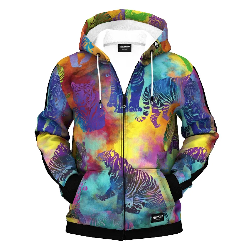 Men's Hoodies with Heavy-Duty ZippersTiger Paradise Zip Up Hoodie