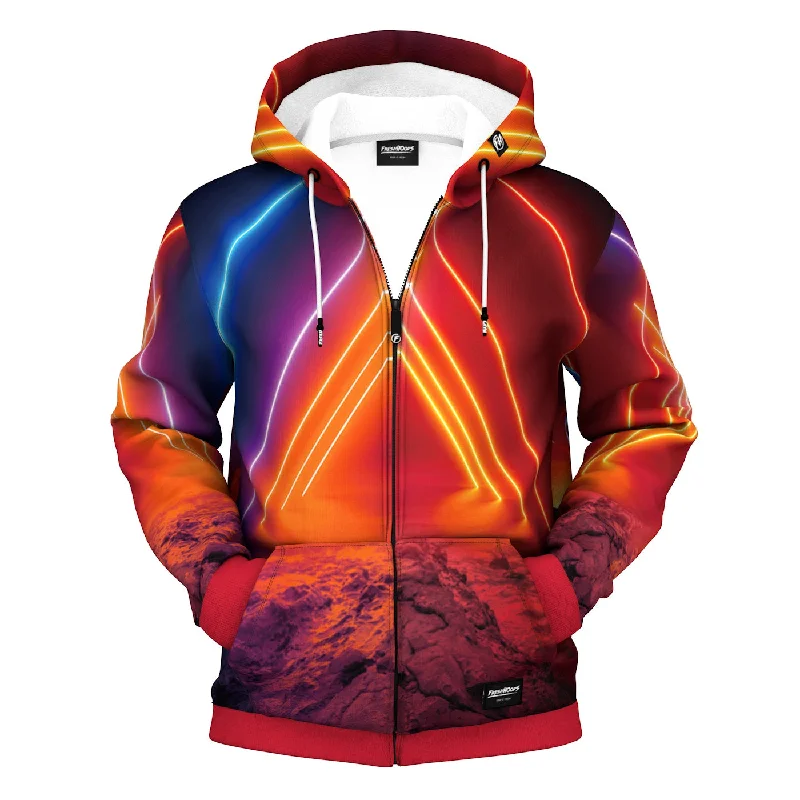 Men's Hoodies with Hidden ZippersTriangle Portal Zip Up Hoodie