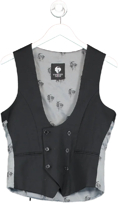 Men's Shirts with Belt AttachmentsTwisted Tailor Black Skinny Fit Dinner Waistcoat UK 36" CHEST