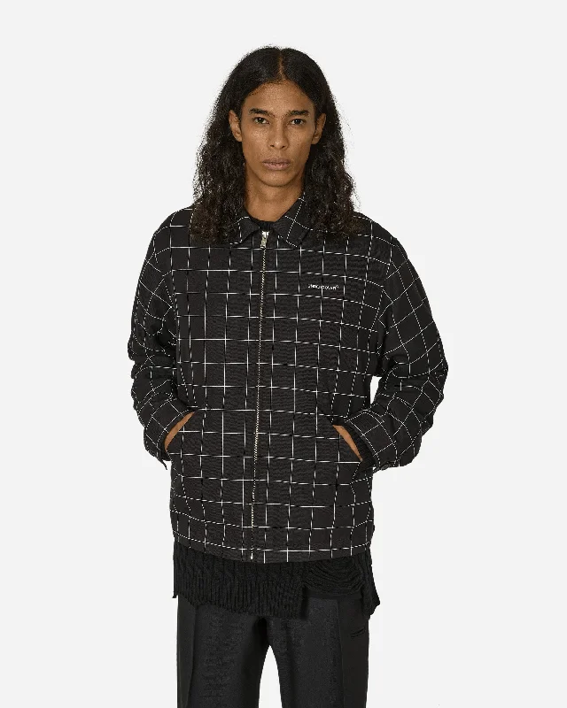 Men's Coats with Reflective StripesGrid Jacket Black