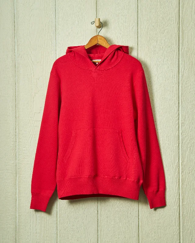 Men's Sweaters with Belt AttachmentsWharf Knit Hoodie in Crimson