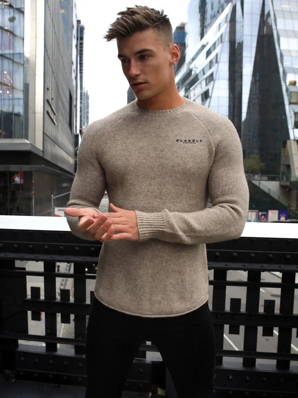 Men's Hoodies with Zippered PocketsYardley Knit Jumper - Tan