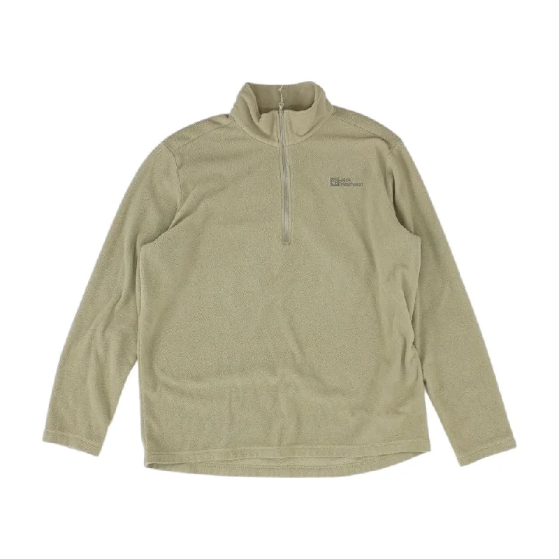 Men's Coats for WorkBeige Solid 1/4 Zip Pullover