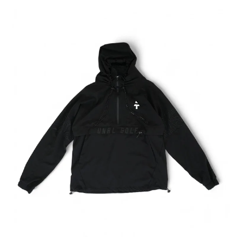 Men's Coats for Rainy WeatherBlack Solid 1/4 Zip Pullover