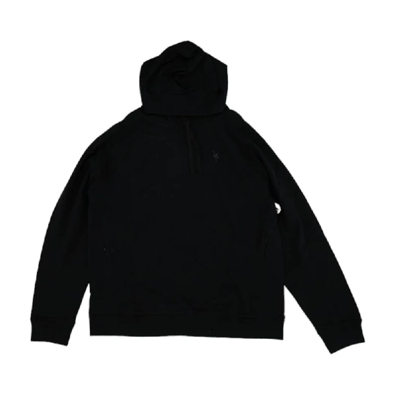 Men's Coats for Mild WeatherBlack Solid Hoodie Pullover