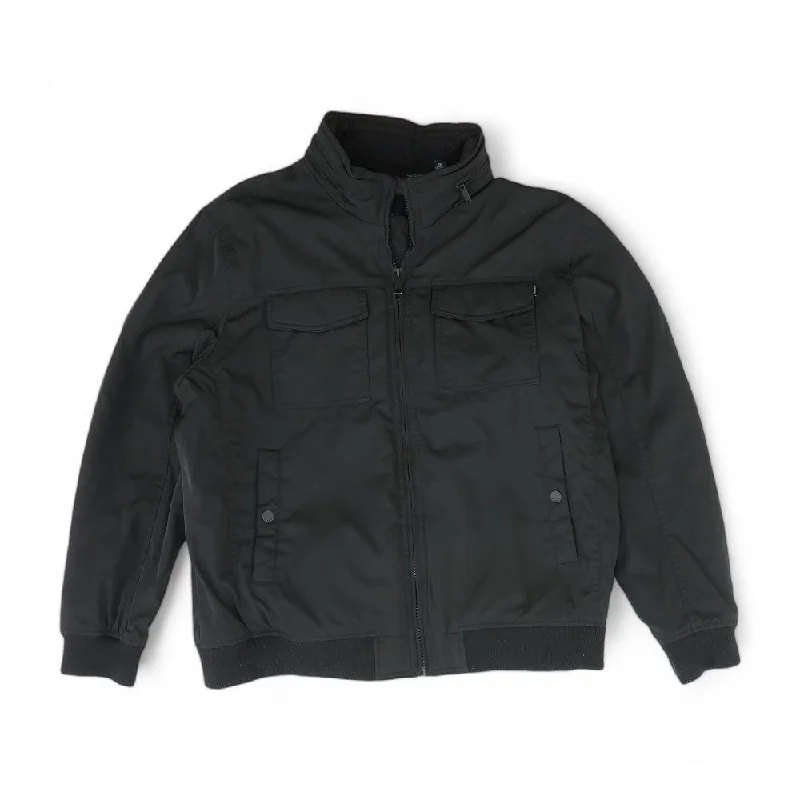 Men's Coats with Quick-Dry FabricBlack Solid Jacket