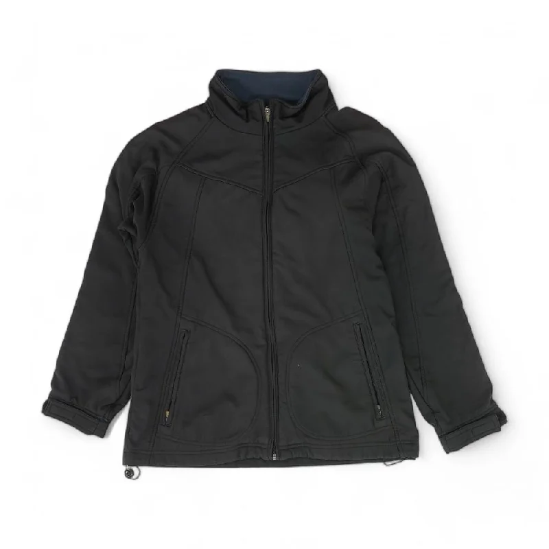 Men's Coats with Reflective StripesBlack Solid Lightweight Jacket