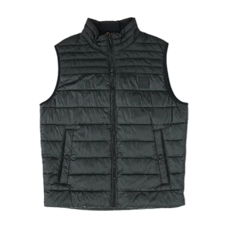 Men's Coats for Short MenBlack Solid Puffer Vest