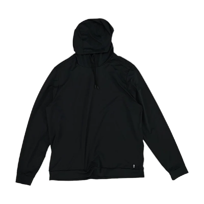 Men's Coats with Velcro ClosuresBlack Solid Pullover Hoodie