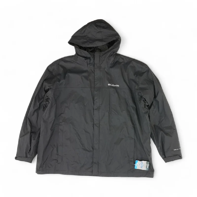 Weather-Resistant Men's CoatsBlack Solid Rain Jacket