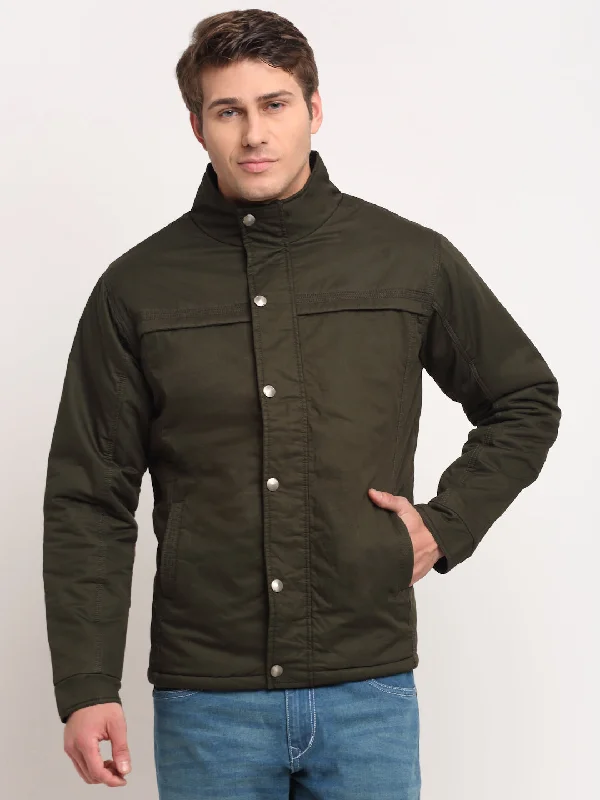 Men's Coats with Stretch FabricMen's Olive Jacket