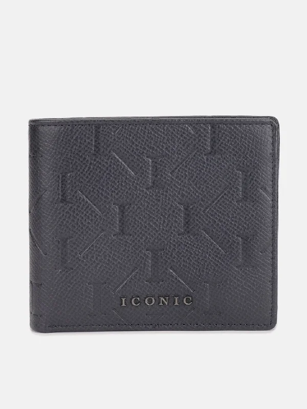 Versatile Men's Pea CoatsIconic Men Blue Textured Bi-Fold Wallet