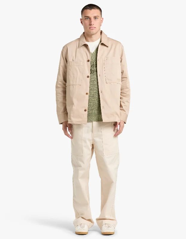 Men's Coats with Ripstop FabricOvershirt - Light Beige