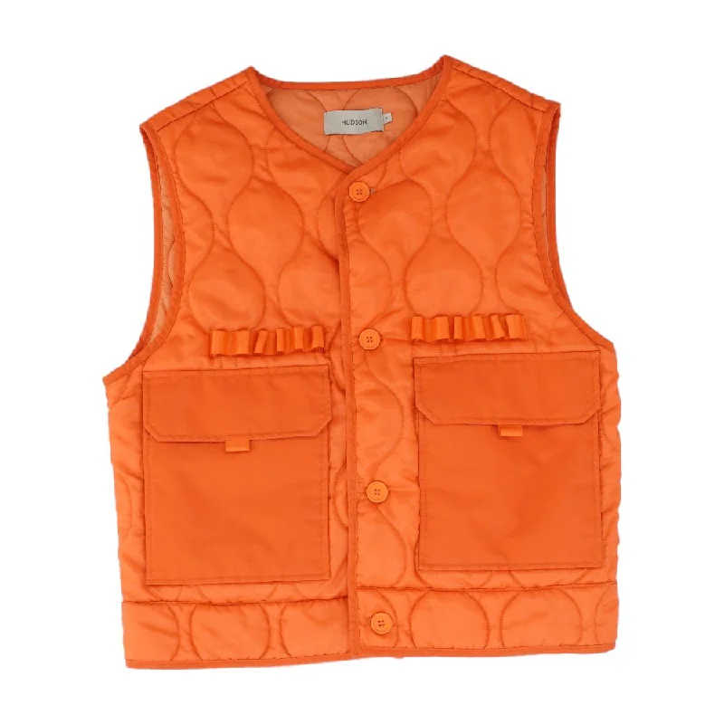 Trendy Men's Anorak JacketsOrange Solid Puffer Vest