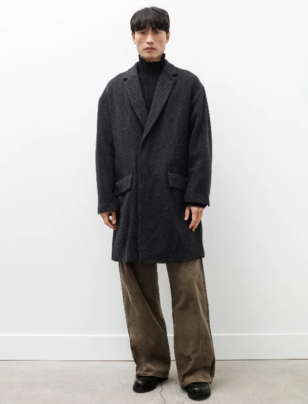 Men's Coats with HoodsCaban Coat B Dark Charcoal Wool