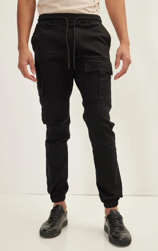 Men's Custom-Fit Pants for a Personalized TouchCargo Jogger Pants - Black