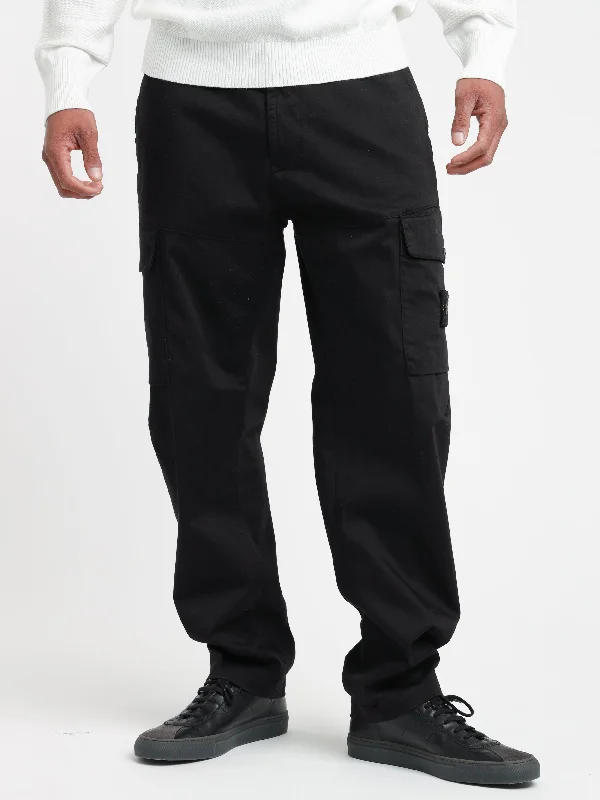 Breathable Men's Athletic ShortsBlack Weatherproof Cotton Canvas Cargo Pants