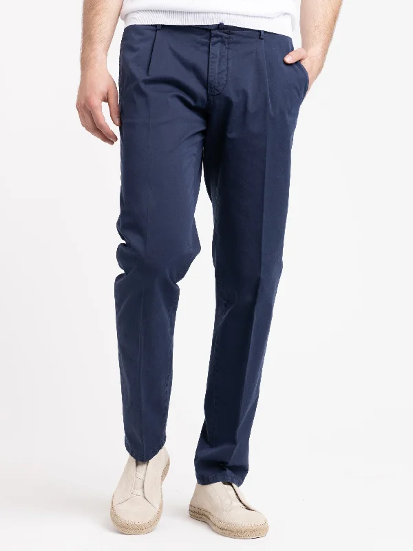 Men's Pants with Turn-Up CuffsBlue Garment-Dyed Elton Pants