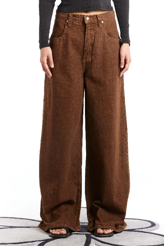 Men's Tailored Pants for a Sharp AppearanceULTRA WIDE LEG JEAN TOBACCO