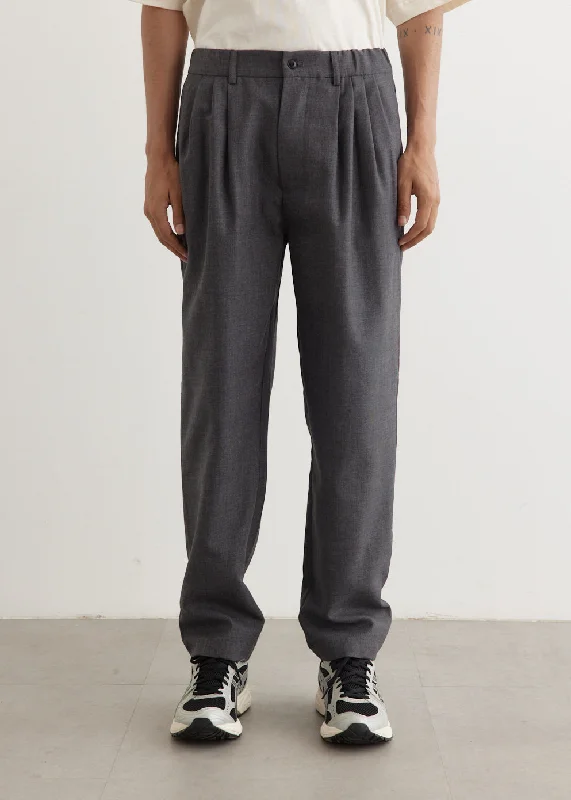 Men's Pants with Patch PocketsRelaxed Wool Pants